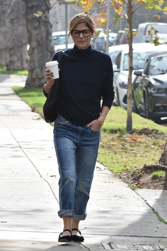 SELMA BLAIR in Jeans Out in Beverly Hills 01/16/2018