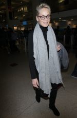 SHARON STONE at LAX Airport in Los Angeles 01/21/2018