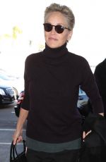 SHARON STONE at Los Angeles International Airport 01/12/2018