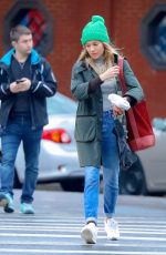SIENNA MILLER Makeup Free Out and About in New York 01/13/2018