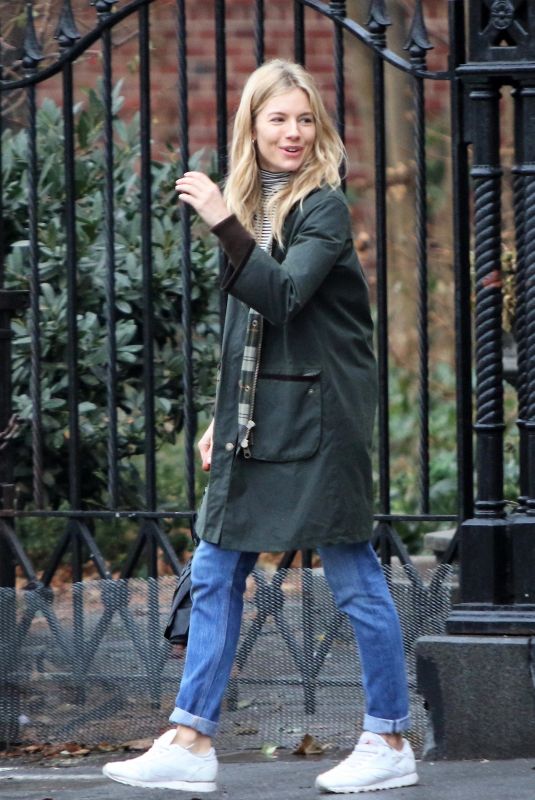 SIENNA MILLER Out in New York 01/12/2018