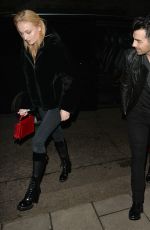SOPHIE TURNER and Joe Jonas Out for Dinner in London 01/16/2018