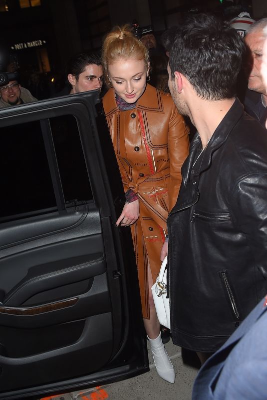 SOPHIE TURNER Leaves Republic Records Pre-Grammy Awards Party in New York 01/26/2018