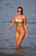 SYLVIE MEIS in Golden Bikini at a Beach in Miami 01/01/2017