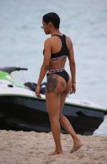 TEYANA TAYLOT in Bikini at a Beach in Miami 01/01/2018