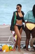 TEYANA TAYLOT in Bikini at a Beach in Miami 01/01/2018