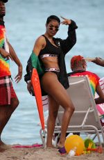 TEYANA TAYLOT in Bikini at a Beach in Miami 01/01/2018