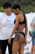 TEYANA TAYLOT in Bikini at a Beach in Miami 01/01/2018