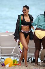 TEYANA TAYLOT in Bikini at a Beach in Miami 01/01/2018