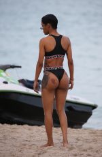 TEYANA TAYLOT in Bikini at a Beach in Miami 01/01/2018