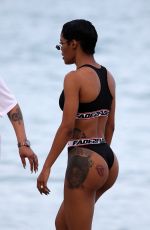 TEYANA TAYLOT in Bikini at a Beach in Miami 01/01/2018