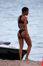 TEYANA TAYLOT in Bikini at a Beach in Miami 01/01/2018