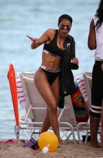 TEYANA TAYLOT in Bikini at a Beach in Miami 01/01/2018