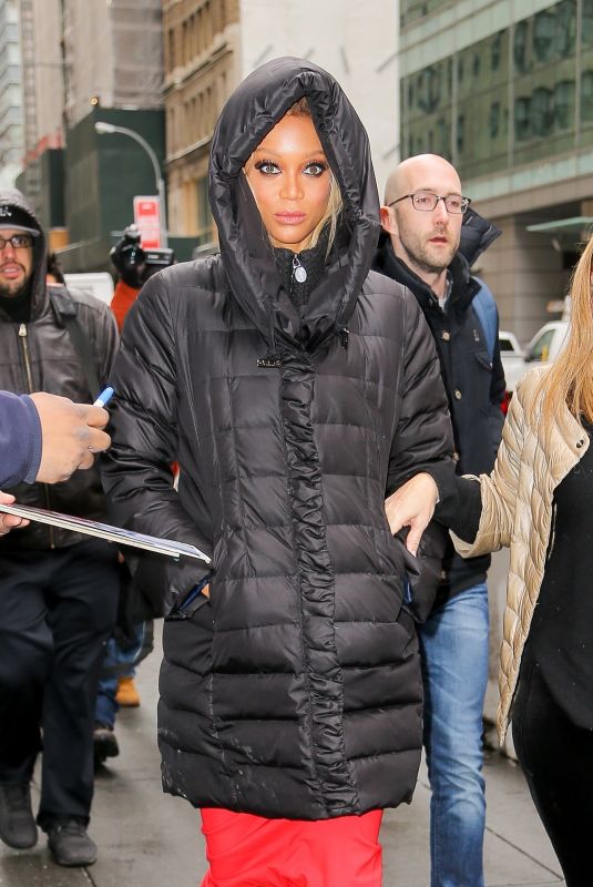 TYRA BANKS Arrives at Today Show in New York 01/08/2018