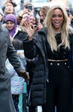 TYRA BANKS Leaves Build Series in New York 01/09/2018