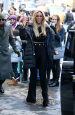 TYRA BANKS Leaves Build Series in New York 01/09/2018