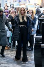 TYRA BANKS Leaves Build Series in New York 01/09/2018