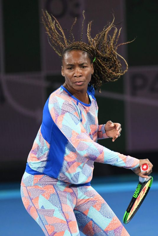 VENUS WILLIAMS at Practice Session at Australian Open Tennis Tournament in Melbourne 01/14/2018