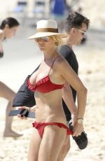 VICTORIA SILVSTEDT in Bikini on the Beach in St Barts 01/02/2018