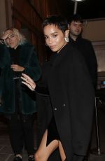 ZOE KRAVITZ at Yves Saint Laurent Night at Beauty Hotel in Paris 01/17/2018