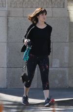 ZOOEY DESCHANEL Shows New Haircut as She Goes to a Gym in Los Angeles 01/25/2018