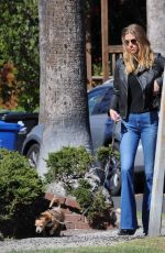 ADRIANNE PALICKI Out with Her Dog in Los Angeles 02/223/2018