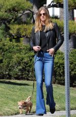 ADRIANNE PALICKI Out with Her Dog in Los Angeles 02/223/2018
