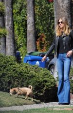 ADRIANNE PALICKI Out with Her Dog in Los Angeles 02/223/2018