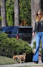 ADRIANNE PALICKI Out with Her Dog in Los Angeles 02/223/2018