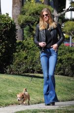 ADRIANNE PALICKI Out with Her Dog in Los Angeles 02/223/2018