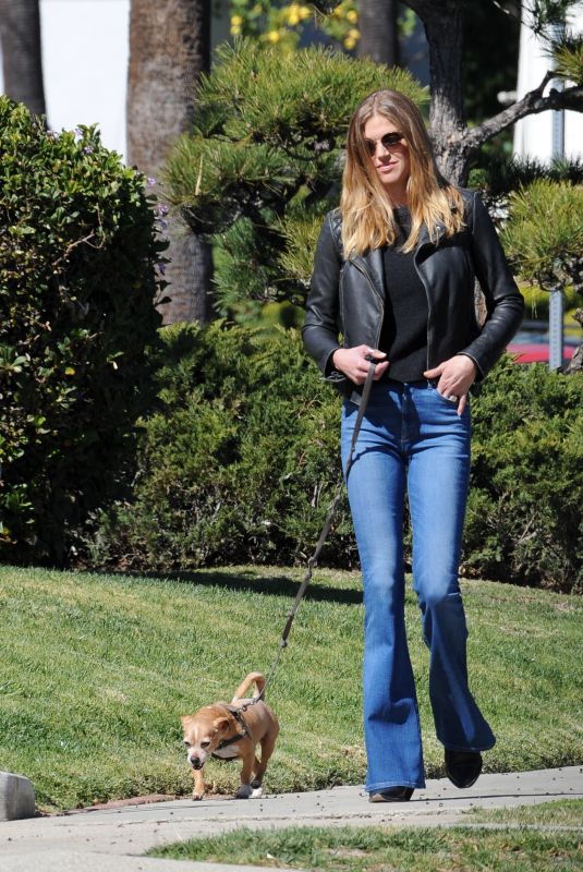 ADRIANNE PALICKI Out with Her Dog in Los Angeles 02/223/2018