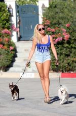 AISLEYNE HORGAN WALLACE in Denik Shorts Out with Her Dogs in Los Angeles 02/09/2018