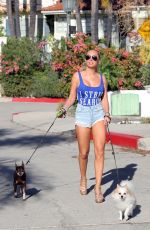 AISLEYNE HORGAN WALLACE in Denik Shorts Out with Her Dogs in Los Angeles 02/09/2018