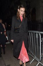 ALEXA CHUNG at Vogue x Tiffany & Co Bafta Afterparty in London 02/18/2018