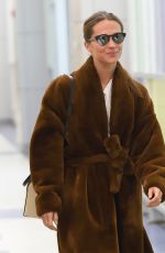 ALICIA VIKANDER Arrives at JFK Airport in New York 02/20/2018
