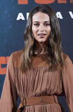 ALICIA VIKANDER at Tomb Raider Photocall in Madrid 02/28/2018