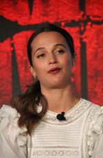 ALICIA VIKANDER at Tomb Raider Press Conference in Los Angeles 02/23/2018