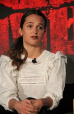 ALICIA VIKANDER at Tomb Raider Press Conference in Los Angeles 02/23/2018