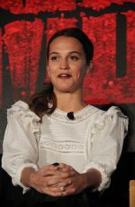 ALICIA VIKANDER at Tomb Raider Press Conference in Los Angeles 02/23/2018