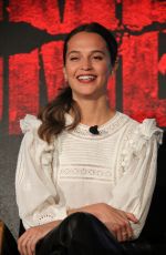 ALICIA VIKANDER at Tomb Raider Press Conference in Los Angeles 02/23/2018
