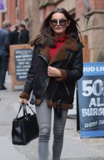 AMBER DAVIES Out for Lunch at Smokehouse Cellar Bar and Restaurant in Manchester 02/23/2018