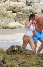 AMY CHILDS in Swimsuit at a Beach in Barbados 01/31/2018