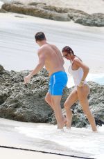 AMY CHILDS in Swimsuit at a Beach in Barbados 01/31/2018
