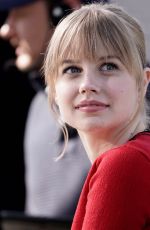 ANGOURIE RICE on the Set of Extra TV in Los Angeles 02/13/2018