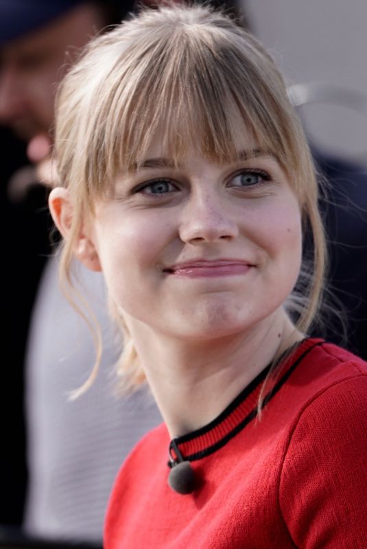ANGOURIE RICE on the Set of Extra TV in Los Angeles 02/13/2018