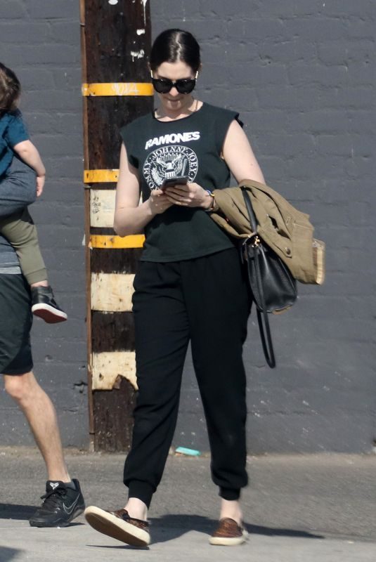 ANNE HATHAWAY Out and About in Los Angeles 02/06/2018
