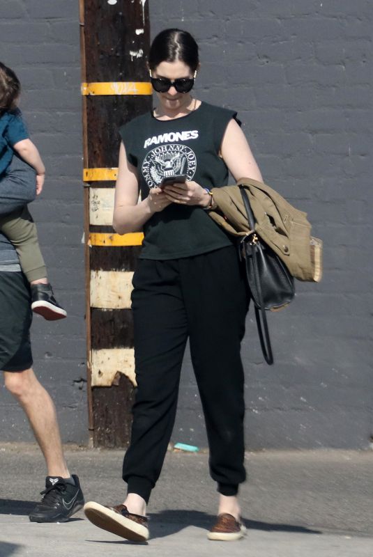 ANNE HATHAWAY Out and About in Los Angeles 02/06/2018