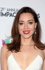 AUBREY PLAZA at 2018 National Hispanic Media Coalition Impact Swards in Beverly Hills 02/23/2018