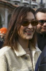 BELLA HADID Arrives at Alberta Ferretti Fashion Show in Milan 02/21/2018