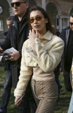 BELLA HADID Arrives at Alberta Ferretti Fashion Show in Milan 02/21/2018